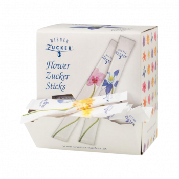 Wiener Zucker Flower Zuckersticks, 125 Sticks à 4 g, Display-Karton
